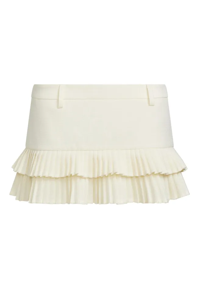 Skirts Women Lioness Fashion DOUBLE RUFFLE MINI SKORT Soft Lemon Skirts Women Lioness Fashion DOUBLE RUFFLE MINI SKORT Soft Lemon