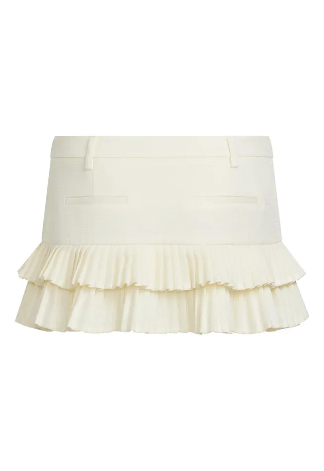 Skirts Women Lioness Fashion DOUBLE RUFFLE MINI SKORT Soft Lemon Skirts Women Lioness Fashion DOUBLE RUFFLE MINI SKORT Soft Lemon