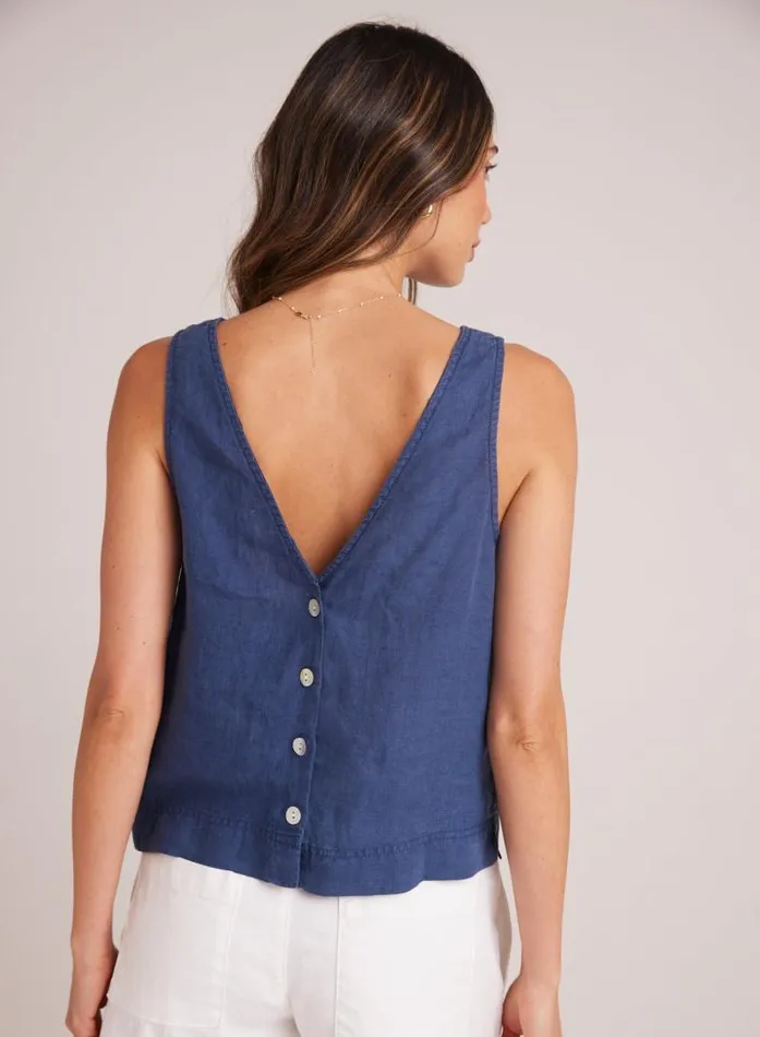 Sleeveless Button Back VNeck Top 8211 Brazilian Navy Women Bella Dahl Sleeveless Sleeveless Button Back VNeck Top 8211 Brazilian Navy Women Bella Dahl Sleeveless