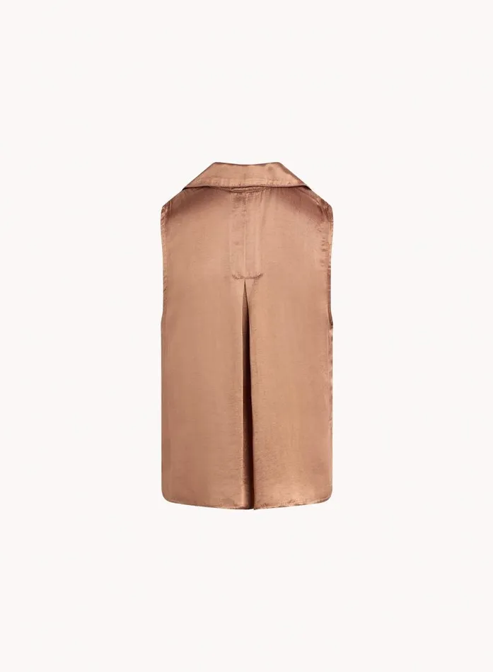 Sleeveless Notch Collar Button Down 8211 Curacao Coconut Women Bella Dahl Sleeveless Sleeveless Notch Collar Button Down 8211 Curacao Coconut Women Bella Dahl Sleeveless