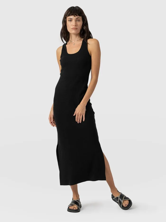 Sleeveless Rib Dress 8211 Black Black Women Saint And Sofia Dresses