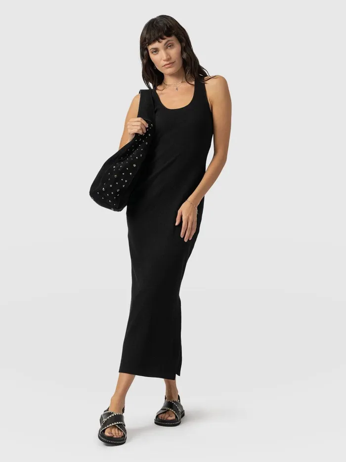 Sleeveless Rib Dress 8211 Black Black Women Saint And Sofia Dresses