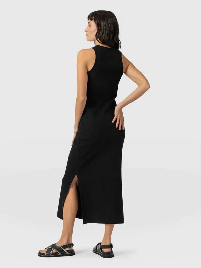 Sleeveless Rib Dress 8211 Black Black Women Saint And Sofia Dresses