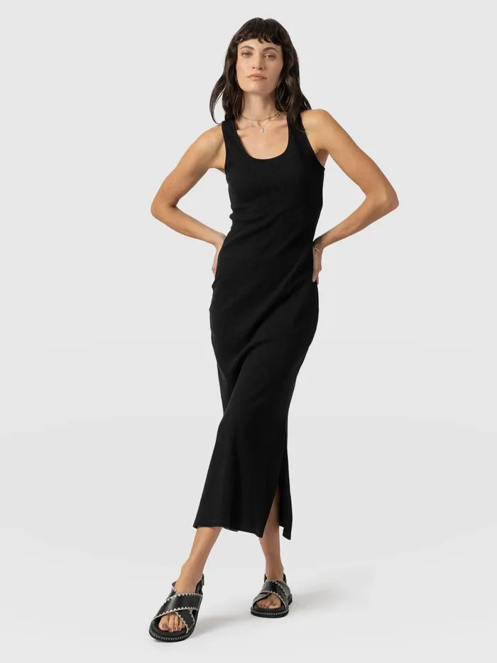 Sleeveless Rib Dress 8211 Black Black Women Saint And Sofia Dresses
