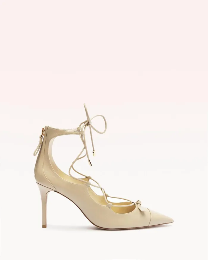 Slim Clarita Lace Up Pump Chalk Women Alexandre Birman Pumps