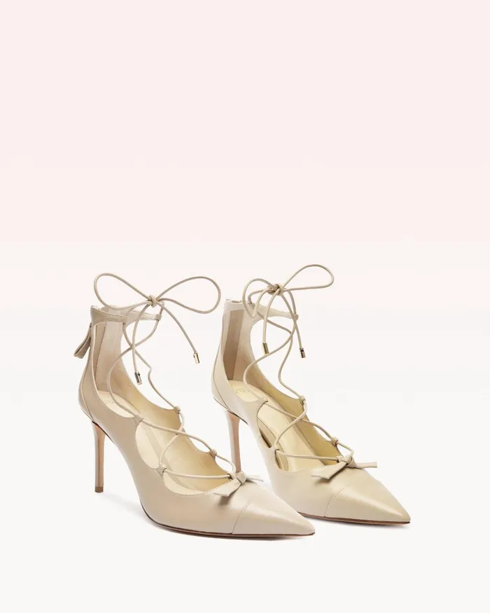 Slim Clarita Lace Up Pump Chalk Women Alexandre Birman Pumps