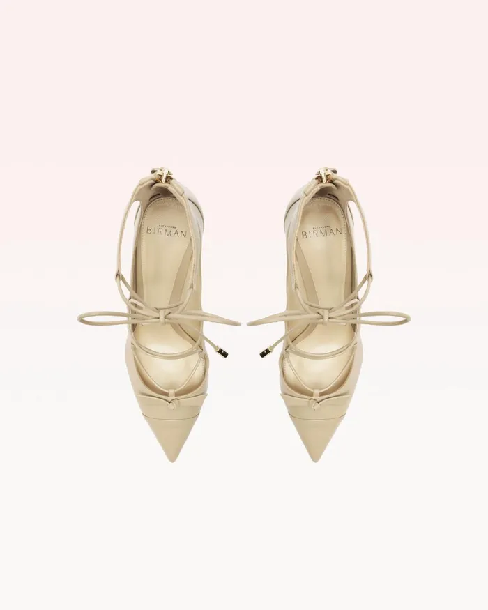 Slim Clarita Lace Up Pump Chalk Women Alexandre Birman Pumps