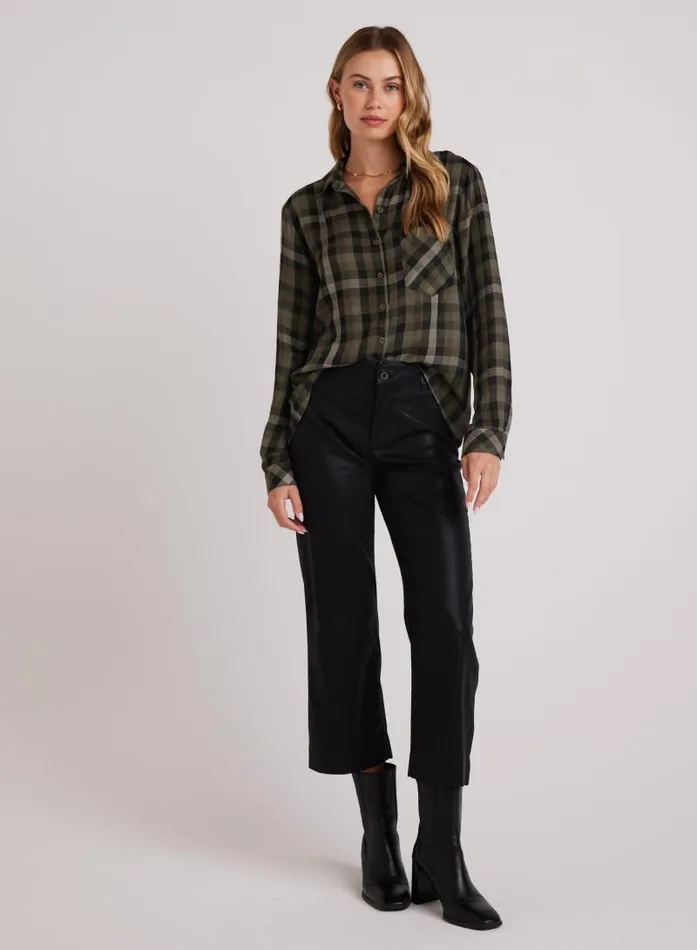 Slouchy Pocket Button Down 8211 Olive Plaid Women Bella Dahl Button Down