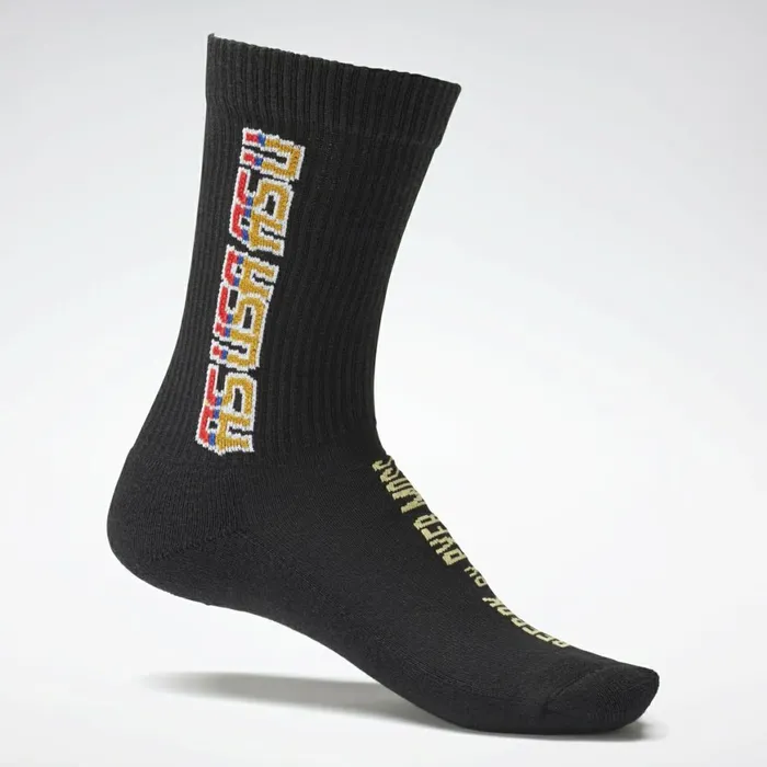 Socks MensWomens Reebok By Pyer Moss Crew Socks Black Matte Gold