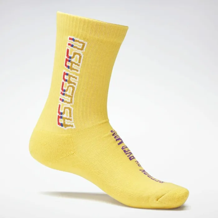 Socks MensWomens Reebok By Pyer Moss Crew Socks Toxic Yellow