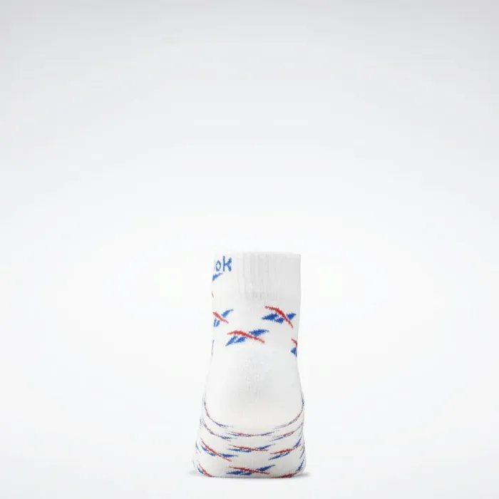 Socks MensWomens Reebok Classics Ankle Socks 3 Pairs White Vector Blue Vector Red