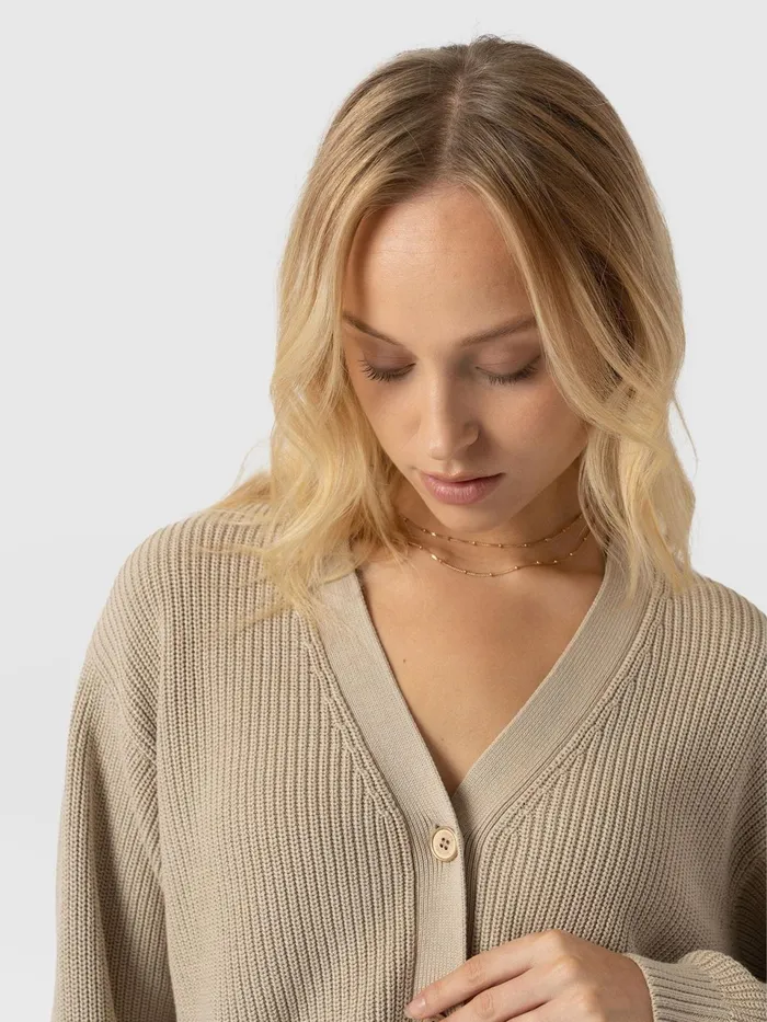 Soho Crop Cardigan 8211 Beige Beige Women Saint And Sofia Knitwear