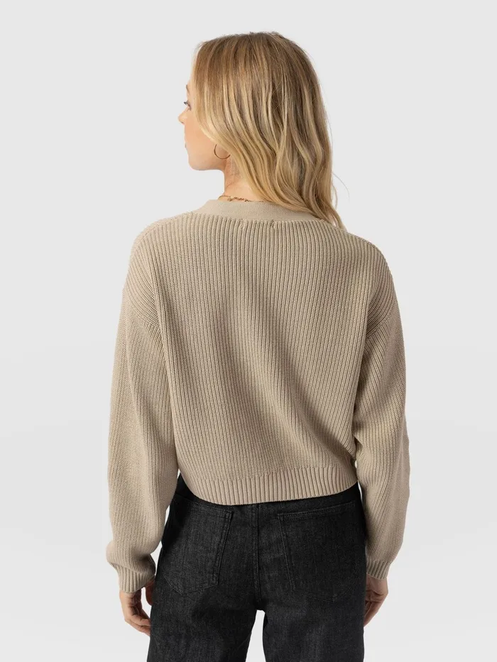 Soho Crop Cardigan 8211 Beige Beige Women Saint And Sofia Knitwear