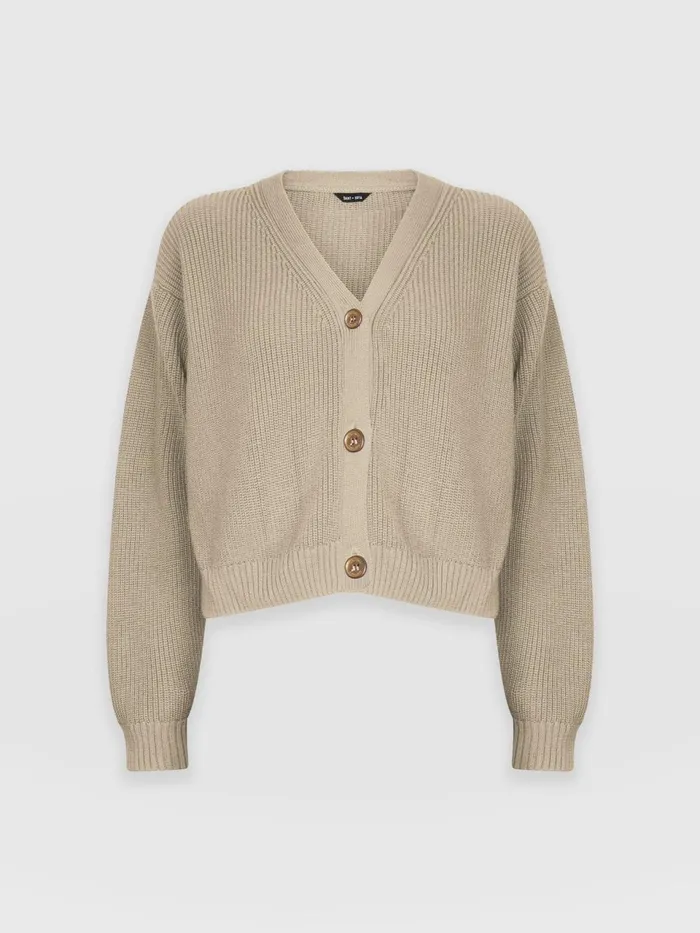 Soho Crop Cardigan 8211 Beige Beige Women Saint And Sofia Knitwear
