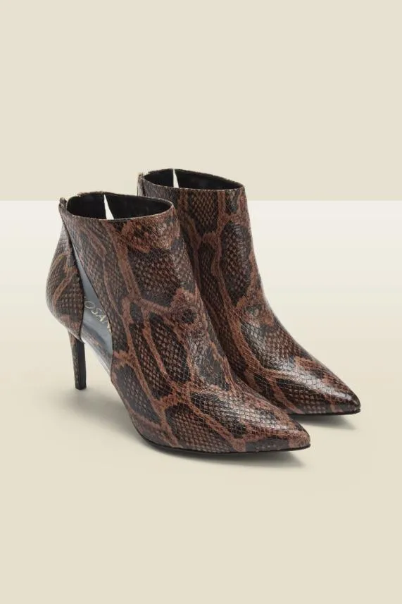 Sosandar Amber Brown Nubuck Leather Perspex Flash Ankle Boot Brown Women Boots