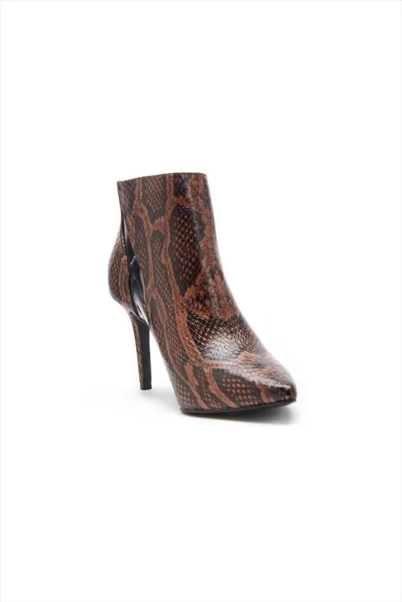 Sosandar Amber Brown Nubuck Leather Perspex Flash Ankle Boot Brown Women Boots
