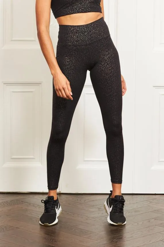 Sosandar Black and Rose Gold Print Perfect Body Sculpting Activewear Leggings Black Rose Gold Women Activewear Sosandar Black and Rose Gold Print Perfect Body Sculpting Activewear Leggings Black Rose Gold Women Activewear