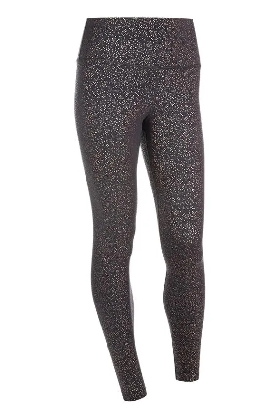 Sosandar Black and Rose Gold Print Perfect Body Sculpting Activewear Leggings Black Rose Gold Women Activewear
