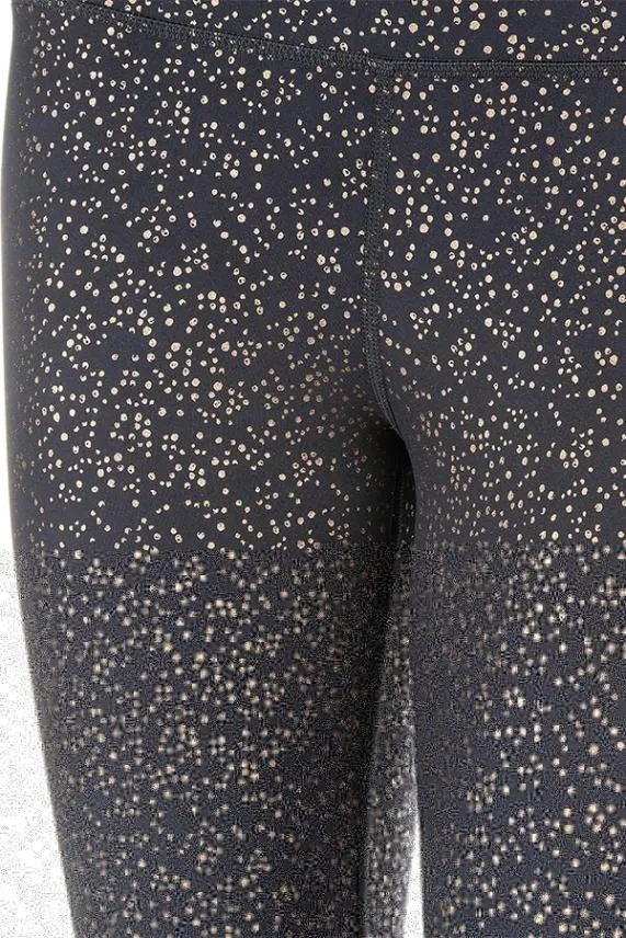 Sosandar Black and Rose Gold Print Perfect Body Sculpting Activewear Leggings Black Rose Gold Women Activewear