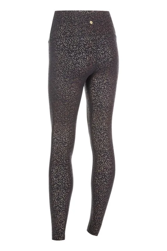 Sosandar Black and Rose Gold Print Perfect Body Sculpting Activewear Leggings Black Rose Gold Women Activewear