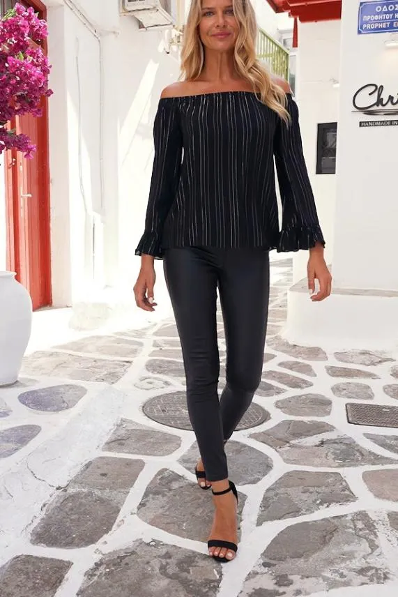Sosandar Black Coated Premium Jeggings Black Women Jeans and Jeggings