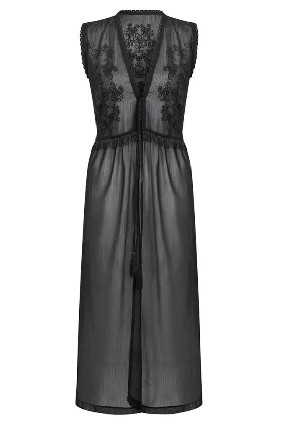 Sosandar Black Embroidery Detail Kaftan Black Women Swim and Beachwear