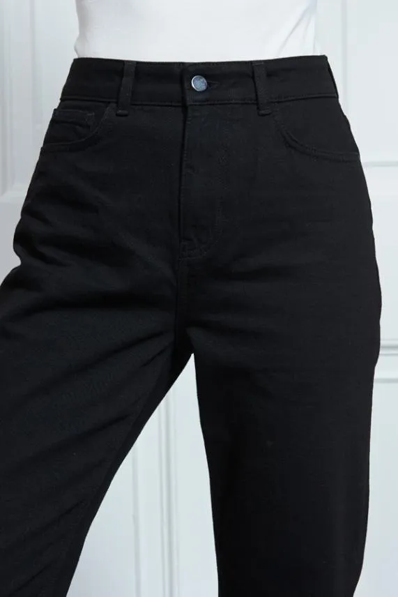 Sosandar Black Girlfriend Jeans Black Women Jeans and Jeggings