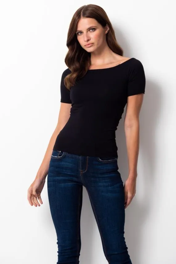 Sosandar Black Knot Back Detail Top Black Women Tops
