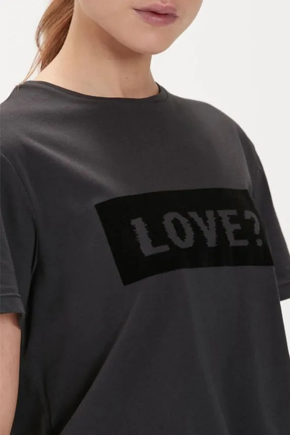 Sosandar Black LOVE Slogan Activewear T Shirt Black Women Activewear