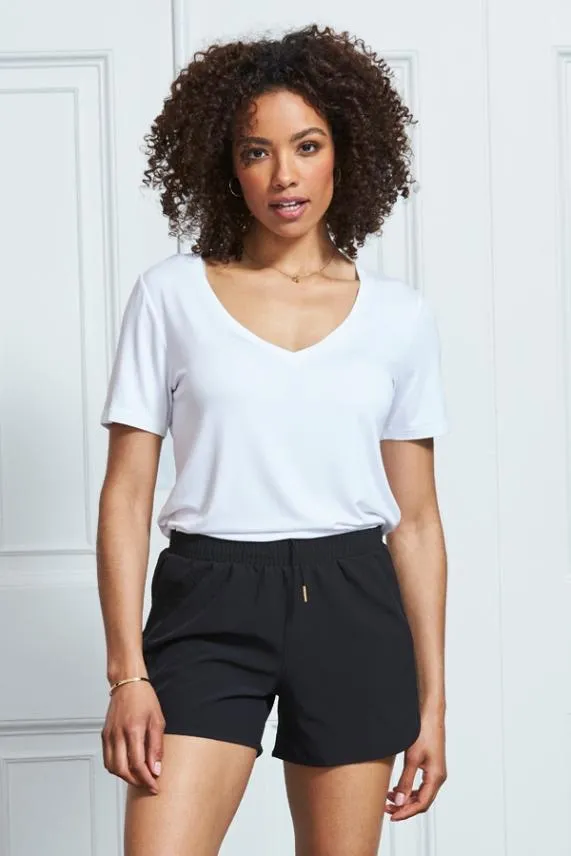 Sosandar Black Mesh Panel Activewear Shorts Black Women Activewear