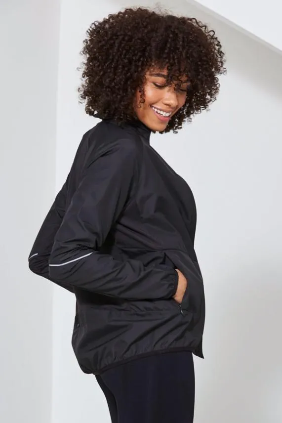 Sosandar Black Motivate Activewear Zip Jacket With Pockets Black Women Activewear