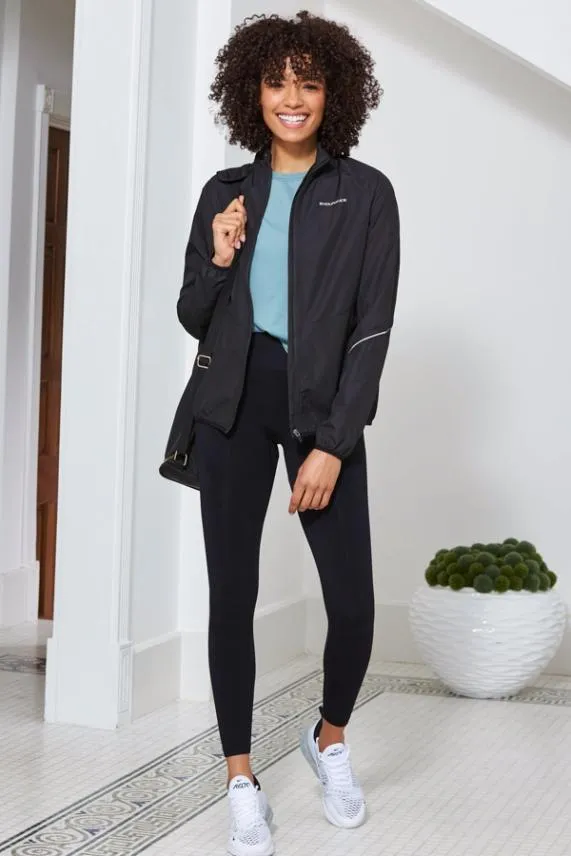 Sosandar Black Motivate Activewear Zip Jacket With Pockets Black Women Activewear