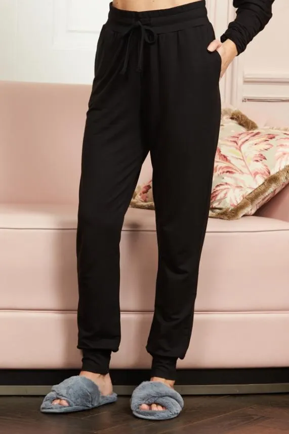 Sosandar Black Premium Slim Leg Joggers Black Women Nightwear