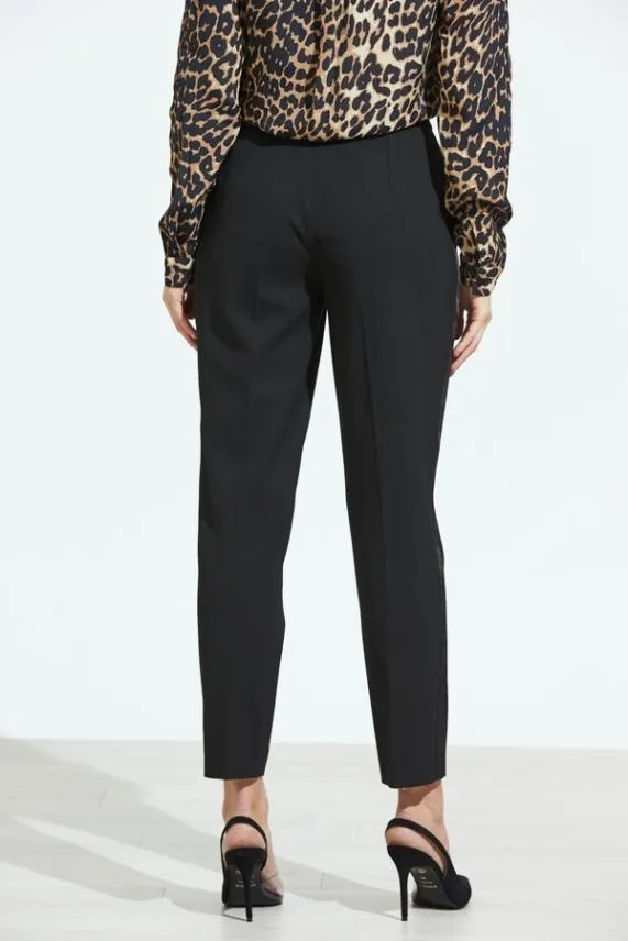 Sosandar Black Satin Leg Detail Tuxedo Trousers Black Women Trousers and Leggings