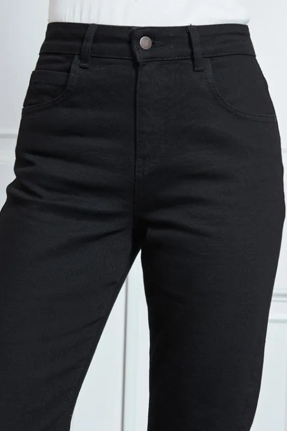 Sosandar Black Slim Leg Mom Jeans Black Women Jeans and Jeggings