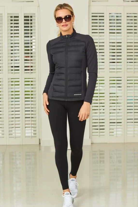 Sosandar Black Ultimate Hybrid Padded Jacket Black Women Activewear