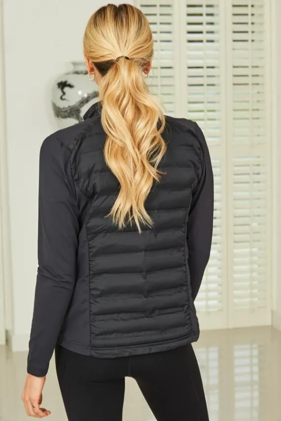Sosandar Black Ultimate Hybrid Padded Jacket Black Women Activewear
