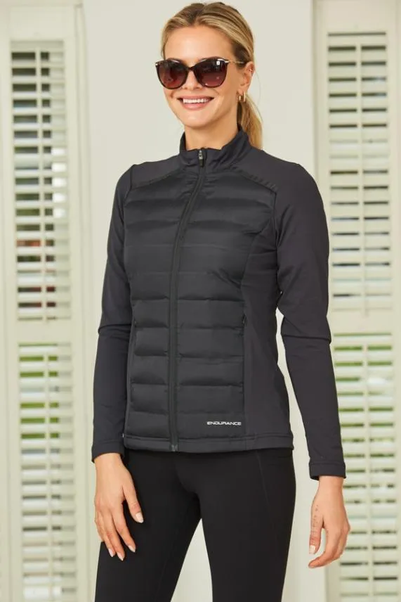 Sosandar Black Ultimate Hybrid Padded Jacket Black Women Activewear