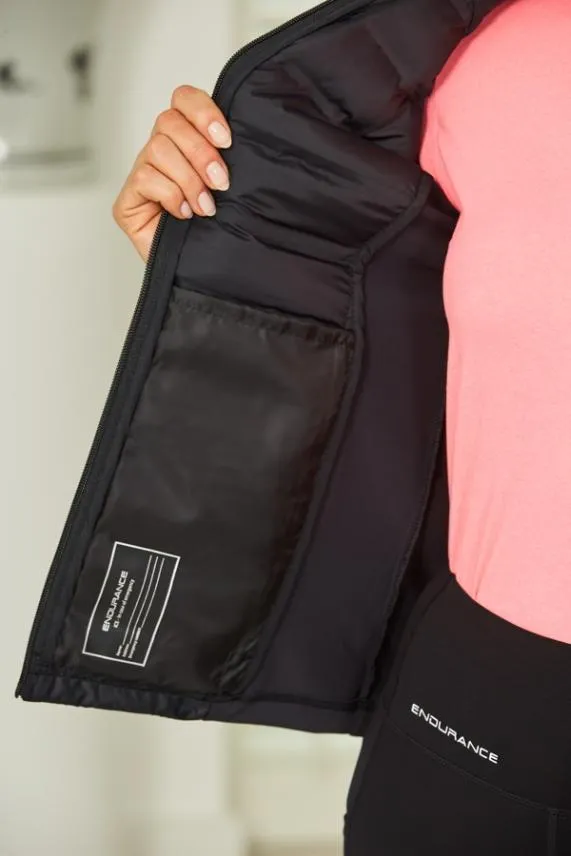 Sosandar Black Ultimate Hybrid Padded Jacket Black Women Activewear