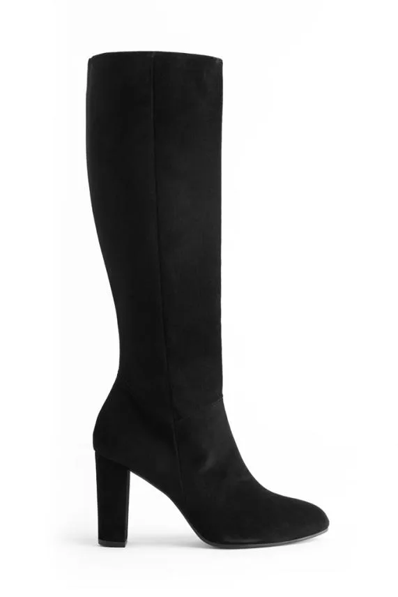 Sosandar Blake Black Suede Knee High Boot Black Women Boots
