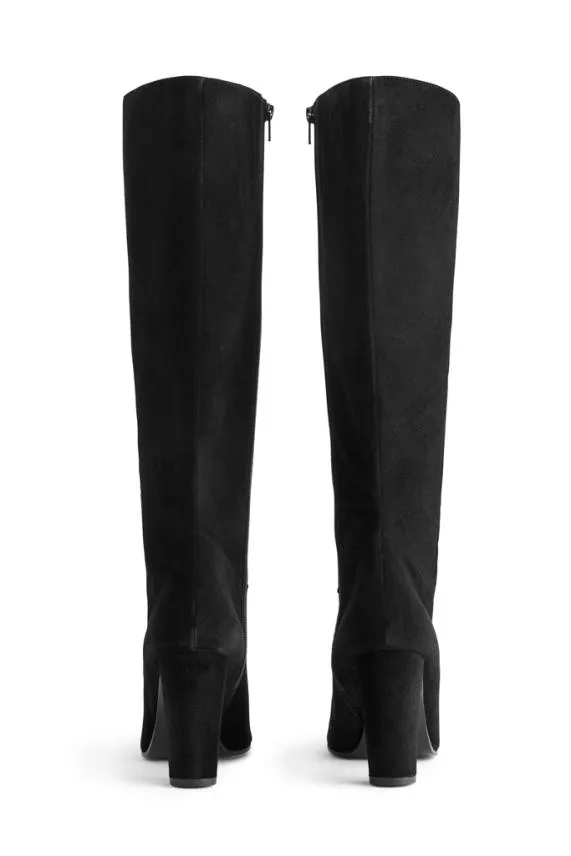 Sosandar Blake Black Suede Knee High Boot Black Women Boots