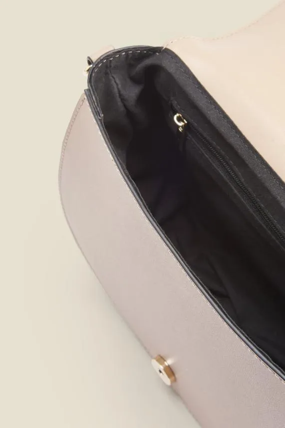 Sosandar Blush Leather Gold Hoop Detail Shoulder Bag Women Bags and Belts