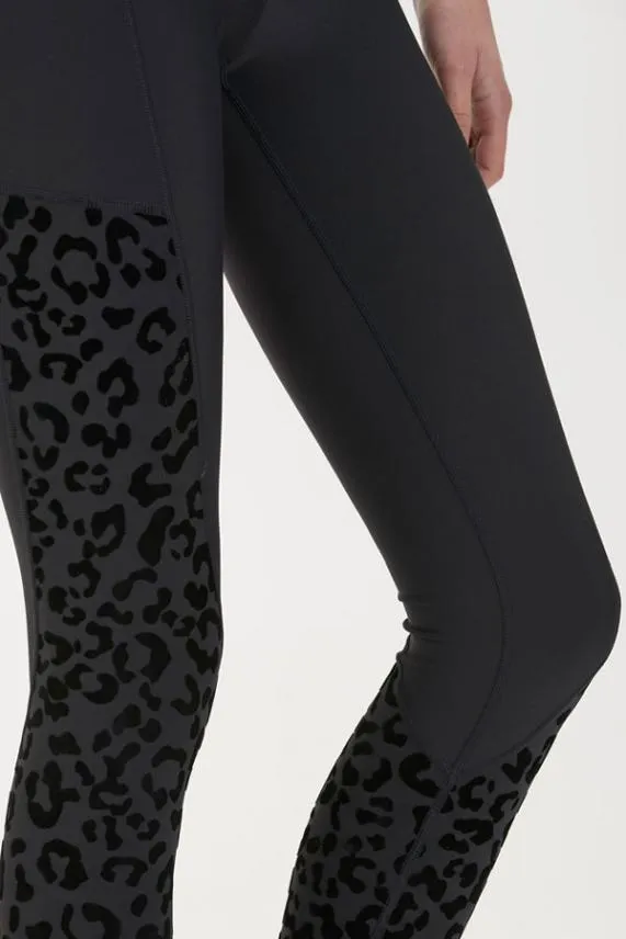 Sosandar Carolina Black Leopard Print Activewear Leggings With Pockets Black Women Activewear