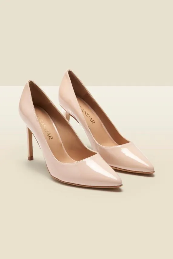 Sosandar Cleo Nude Patent Leather Court Shoe Women Heels