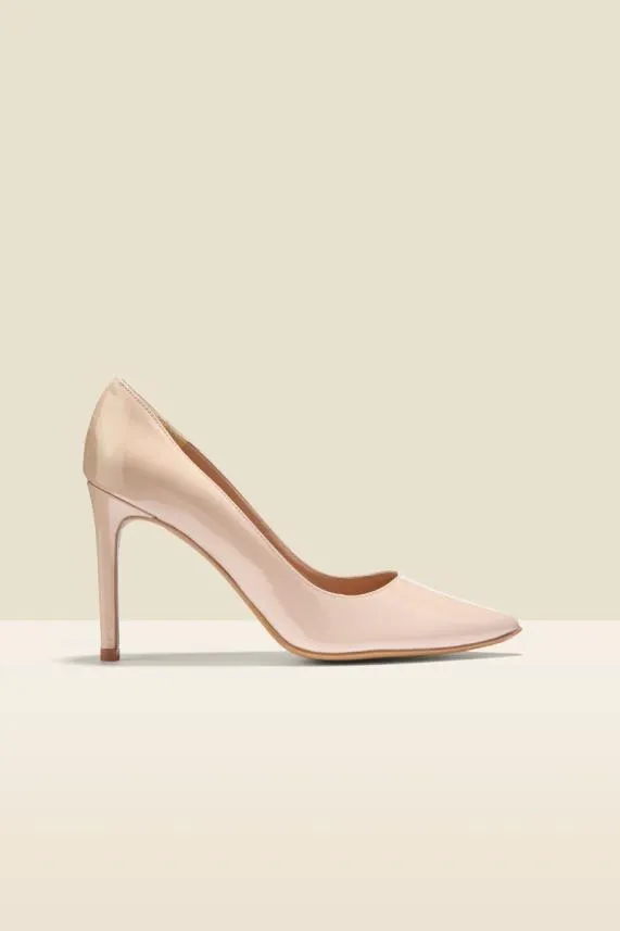 Sosandar Cleo Nude Patent Leather Court Shoe Women Heels