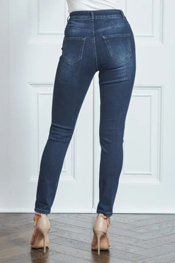 Sosandar Dark Indigo Perfect Skinny Jeans Dark Indigo Women Jeans and Jeggings
