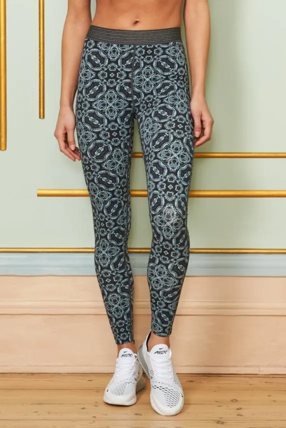 Sosandar Felix Grey Geo Print Activewear Leggings Grey Women Activewear
