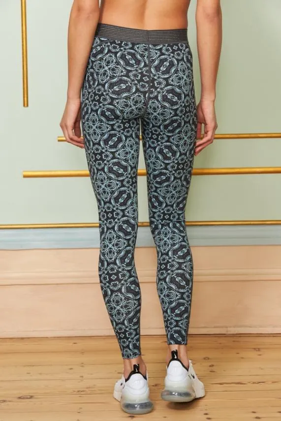Sosandar Felix Grey Geo Print Activewear Leggings Grey Women Activewear