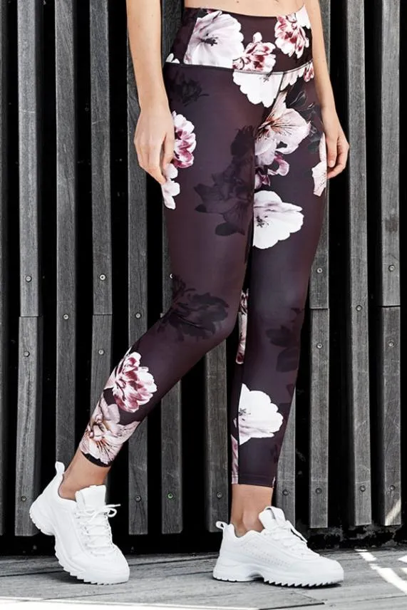 Sosandar France Black Floral High Waisted Activewear Leggings Black Women Activewear Sosandar France Black Floral High Waisted Activewear Leggings Black Women Activewear