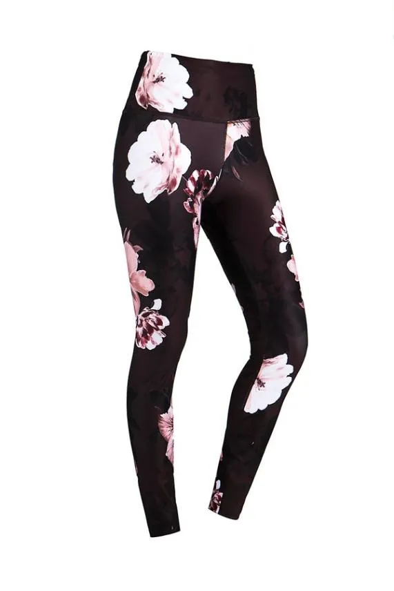 Sosandar France Black Floral High Waisted Activewear Leggings Black Women Activewear